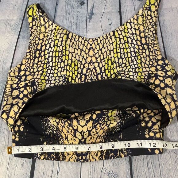 McQ by Iconic ALEXANDER MCQUEEN Luxury Chic Crocodile Print Layered Crop Top S - Picture 6 of 15